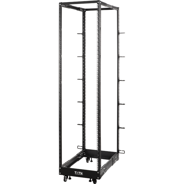 Двухрамная стойка облегченная LANMASTER - TWT 560-1020мм, 48U, ширина-600 мм, max-360кг, цвет чёрный, TWT-RACK2-48U-LT-ADJ