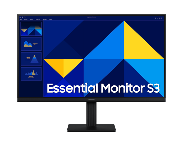 Монитор Samsung 24" Essential S3 S30GD S24D300GAI IPS LED 16:9 1920x1080x100Hz 5ms 250cd 1000:1 178/178 D-Sub HDMI VESA Tilt Black