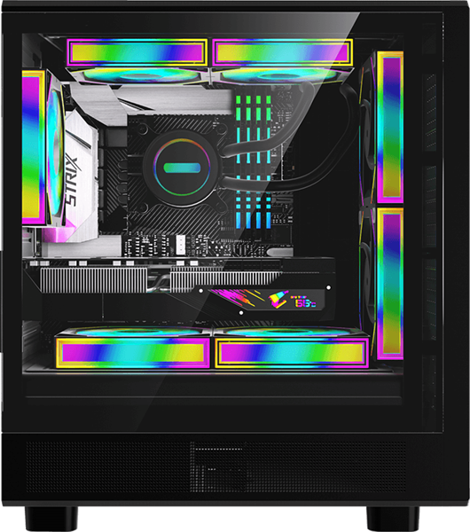 корпус Formula V Line Air Mesh G2 Black, MATX, USB3.0*2, FRONT 2x120mm FRGB, REAR 1x120mm FRGB