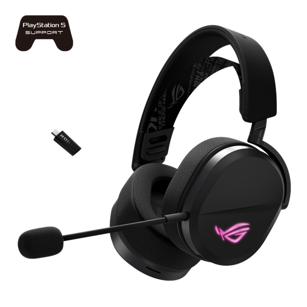 Гарнитура игровая беспроводная/проводная ASUS A501 ROG Pelta чёрный (RGB, USB/Bluetooth) (90YH0410-BHUA00)