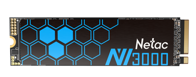 SSD накопитель Netac SSD NV3000 500GB PCIe 3 x4 M.2 2280 NVMe 3D NAND, R/W up to 3100/2100MB/s, IOPS(R4K) 200K/150K, TBW 300TB, with heat sink, 5y wty