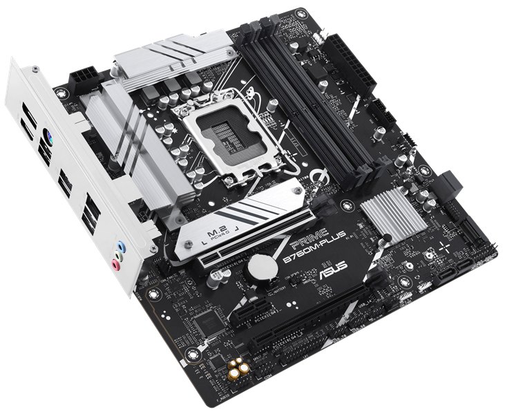 Материнская плата ASUS PRIME B760M-PLUS, LGA1700, B760, 4*DDR5, 4*SATA, 2*M.2, 2*USB 3.2, 4*USB 2.0, 2*PCIx16, 1*PCIx1, DP+HDMI, mATX; 90MB1GY0-M0EAY0