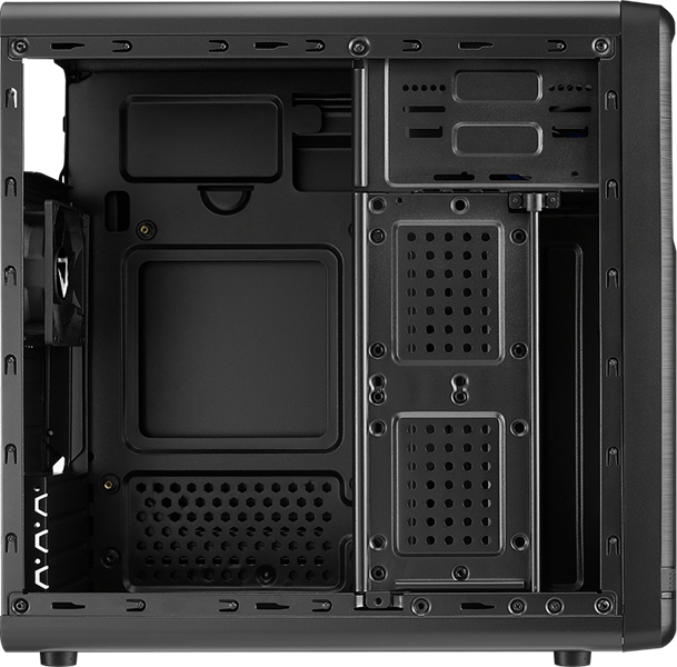 Корпус Aerocool Qs-182 (3xUSB, 2xAudio, 0.5 мм,80 мм FAN, mATX, без БП)