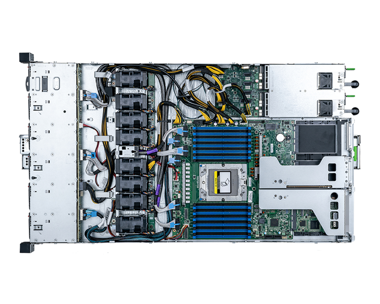 Серверная платформа MSI S4056X171RAU12 Rack 1U, 1xAMD EPYC 9005/9004, 24xDDR5/5200, 12x2.5" U.2 NVMe, 2xM.2 2280/22110 PCIe3x2, Mgmt 1GbE, 2x1500W, Rails