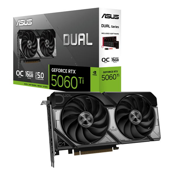 Видеокарта ASUS DUAL-RTX5060TI-O16G//RTX5060TI,HDMI,DP*3,16G,D7; 90YV0MH0-M0NA00