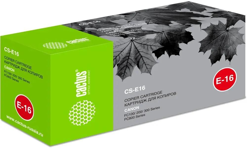 Картридж лазерный Cactus CS-E16 E-16 черный (2000стр.) для Canon FC100/200/300/PC800