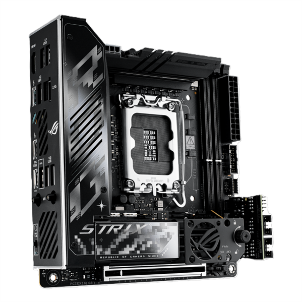 ASUS ROG STRIX Z890-I GAMING WIFI (Socket 1851, mini ITX, 2xDDR5(96GB), 1xPCIe 5.0x16, 1xLAN (2.5GbE), Wi-Fi, BT, 2xSATA 6Gb/s, 2xM.2, 2xThunderbolt 4 (USB-C), 1xType-C, 6xUSB 3.2)