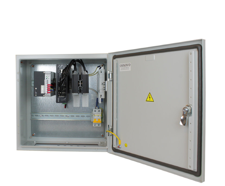 Уличный коммутатор OSNOVO OS-443(SW-60812/I) Уличный коммутатор c грозозащитой портов PoE на базе уличной станции OSNOVO OS-441. Порты: 6 x FE (10/100Base-T) с PoE (до 30W) + 2 x FE (10/100Base-T) с PoE (до 60W) + 1 x G