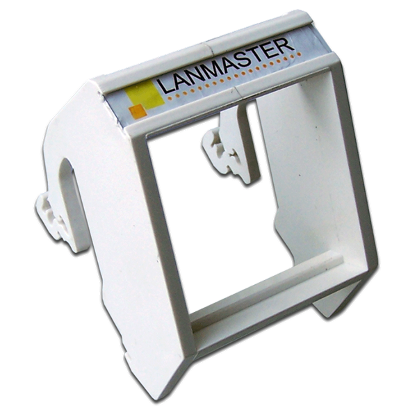 Рамка на DIN-рейку LANMASTER для установки вставок и электромодулей 45х45, белая (LAN-DRF-45x45-WH)