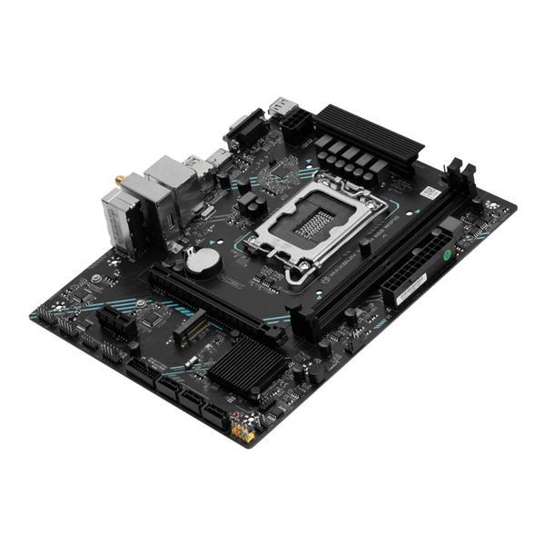 Материнская плата Maxsun H610M 666 WiFi6, LGA 1700, Intel H610, 2xDDR4, 3xSATA, 1xM.2, 1xPCI-E 4.0 x16, 1xPCI-E x1, 1xHDMI, 1xVGA, 2xUSB 3.2 Gen 1, 2xUSB 2.0, 1x 1Gb LAN, 3x3.5 мм, 5.1, Micro-ATX
