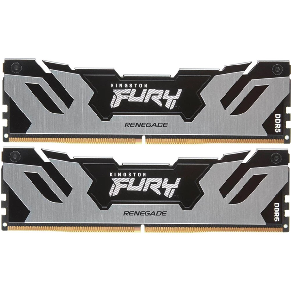 Оперативная память Kingston Fury Renegade, DDR5, 32Gb (2x16Gb), 7600MHz, CL38, DIMM, с радиаторами, серебристый/черный