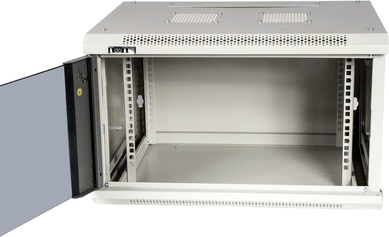 Настенный шкаф LANMASTER - PRO, 18U, глубина-600 мм, ширина-600 мм, стеклянная дверь, съемные стенки, max-60кг, полезная глубина-500мм, IP20, цвет серый, TWT-CBWPG-18U-6X6-GY