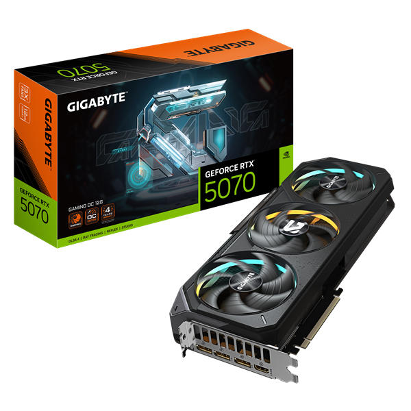 Видеокарта GIGABYTE RTX5070 GAMING OC 12G//RTX5070, HDMI*1, DP*3, 12G,D7