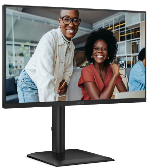 Монитор 23,8" AOC 1920x1080 WLED 16:9 IPS 300cd, 1500:1, 20M:1, 4ms, 178°/178°, VGA, HDMI, DP, USB hub: USB3.2x4, USB3.2-B, 120Hz, Speakers, Tilt, Height, Swivel, Pivot, Internal, VESA, Black, 3y