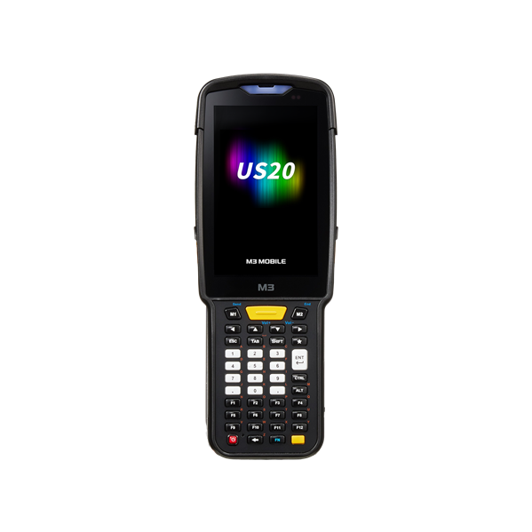 Терминал сбора данных M3 Mobile US20W Android 10.0 GMS, WVGA, 802.11 a/b/g/n/ac, SE4710 2D (45 angle), Rear Camera, BT, GPS, NFC(HF), 4G/64G, 42K, Ext Bat incl & Bullet Proof Film, Hand Strap. Not use US20-TRIG-S00