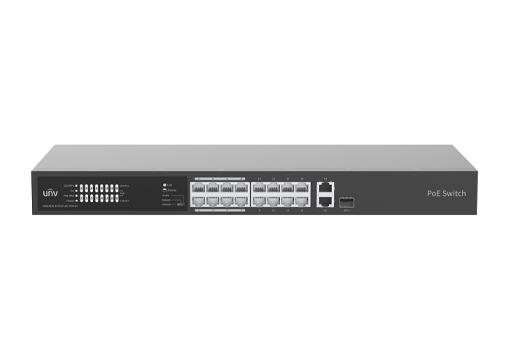  Uniview Коммутатор 16x100Mbps POE, 11000Mbps, 11000Mbps комбо, бюджет мощности 225 Вт, максимальная мощность на порт 30 Вт