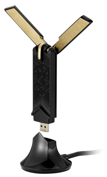 ASUS USB-AX56 Сетевой адаптер  Wi-Fi: 2.4 / 5 ГГц, Wi-Fi 802.11: b (Wi-Fi 1), a (Wi-Fi 2), g (Wi-Fi 3), n (Wi-Fi 4), ac (Wi-Fi 5), ax (Wi-Fi 6) черный (90IG06H0-MO0R10) (no cradle)