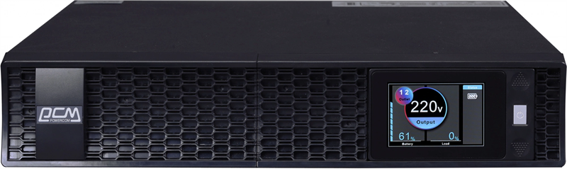 Источник бесперебойного питания Powercom Next, On-Line, 1000VA/1000W, Rack/Tower, 8*IEC320-C13, LCD, Serial+USB, SmartSlot, подкл. доп. Батарей (2027157)