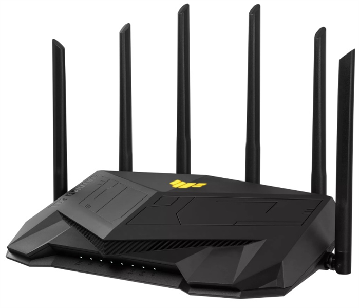 Роутер беспроводной ASUS TUF-AX6000, 5 LAN, 1000 Мбит/с, 2500 Мбит/с, 4 (802.11n), 5 (802.11ac), 6 (802.11ax), 1 x USB 3.2, 3G, 4G/LTE, IPv6 черный