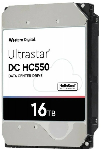 Жесткий диск Western Digital Ultrastar DC HС550 HDD 3.5" SATA 16Тb, 7200rpm, 512MB buffer, 512e (WUH721816ALE6L4), 1 year