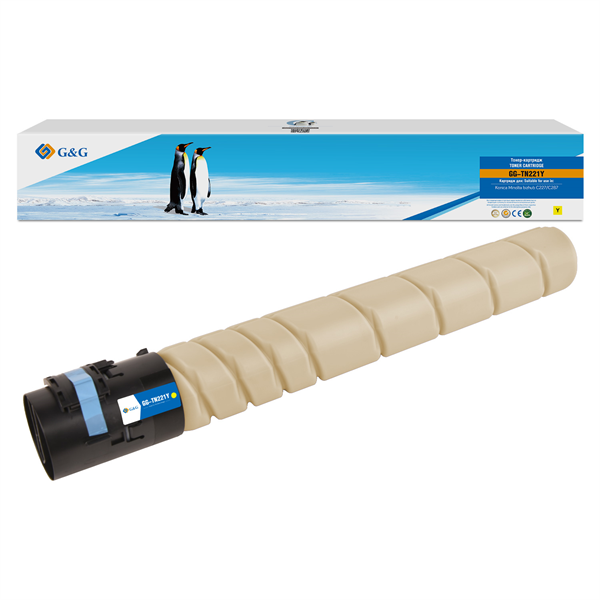 Тонер-картридж G&G toner-cartridge for Konica Minolta bizhub C227/bizhub C287 yellow without chip 21000 pages TN-221Y A8K3250 гарантия 36 мес.