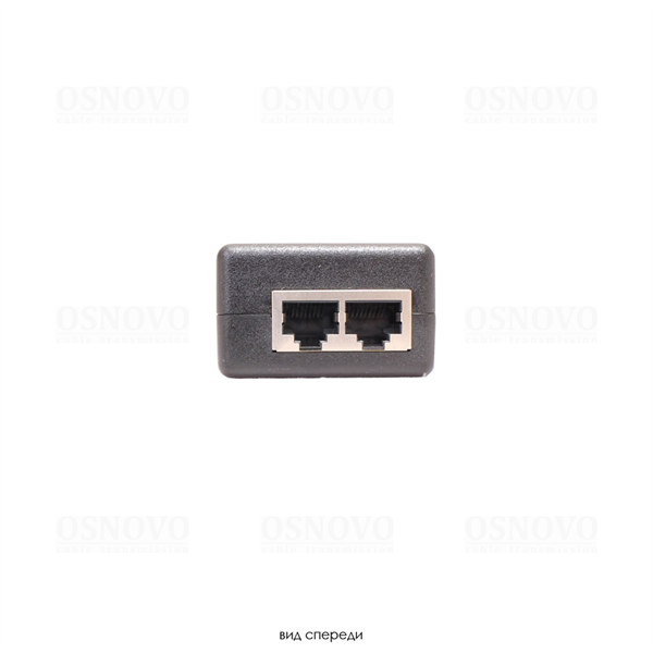 Osnovo - Midspan-1/300GA  PoE-инжектор.  Мощность PoE  - до 30W. Напряжение PoE  - 48V. (конт. 4,5 (+); 7,8 (-)),  Gigabit Ethernet. Совместим с оборудованием PoE IEEE 802.3af/at. Порты: вх. - RJ45 (GE, 10/100/1000 Base-T), вых. - RJ45(GE + PoE). Питание: AC100-240V . Размеры (ШхВхГ): 60x40х143 мм. Рабочая температура : -10 ... +50 гр. С.