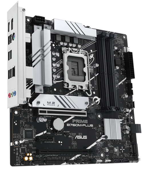 Материнская плата ASUS PRIME B760M-PLUS, LGA1700, B760, 4*DDR5, 4*SATA, 2*M.2, 2*USB 3.2, 4*USB 2.0, 2*PCIx16, 1*PCIx1, DP+HDMI, mATX; 90MB1GY0-M0EAY0