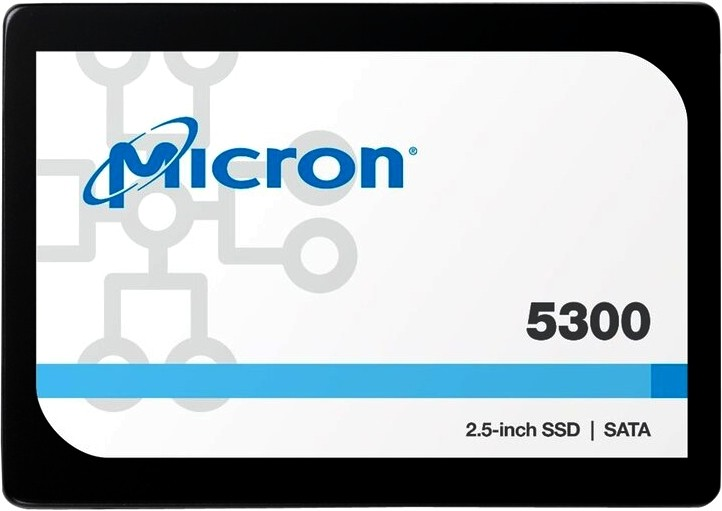 Твердотельный накопитель SSD Micron 5300 PRO Enterprise MTFDDAK960TDS-1AW1ZABYY 960GB 2.5" SATA 6Gb/s, 540/520, IOPS 95/35K MTTF 3M,3D TLC, 2628TBW,1.5DWPD, 7mm