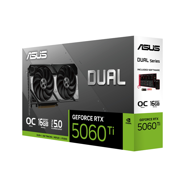 Видеокарта ASUS DUAL-RTX5060TI-O16G//RTX5060TI,HDMI,DP*3,16G,D7; 90YV0MH0-M0NA00
