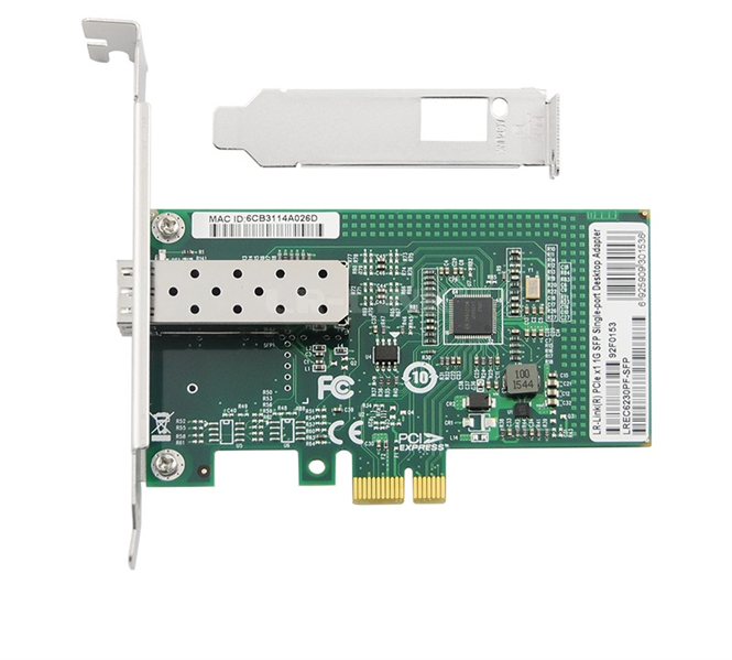 Сетевая карта LR-LINK/ LRL-LREC6230PF-SFP/ Intel I210 / 1000Base-SX-LX PCIe X1 SFP Port Network Interface Card (1 x SFP)