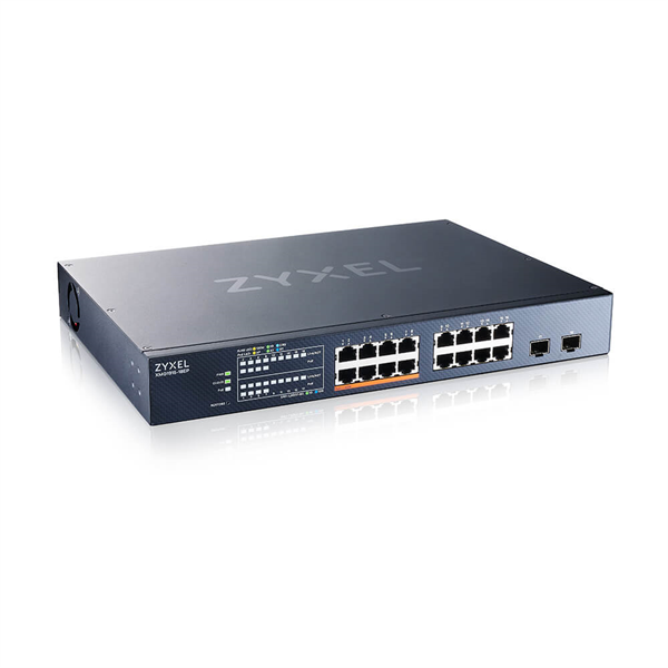 Коммутатор/ Multigigabit Smart L3 Lite switch Zyxel NebulaFlex XMG1915-18EP, rack 19", 16xRJ-45: 1/2.5G (8 of them PoE++), 2xSFP+, PoE budget 180 W