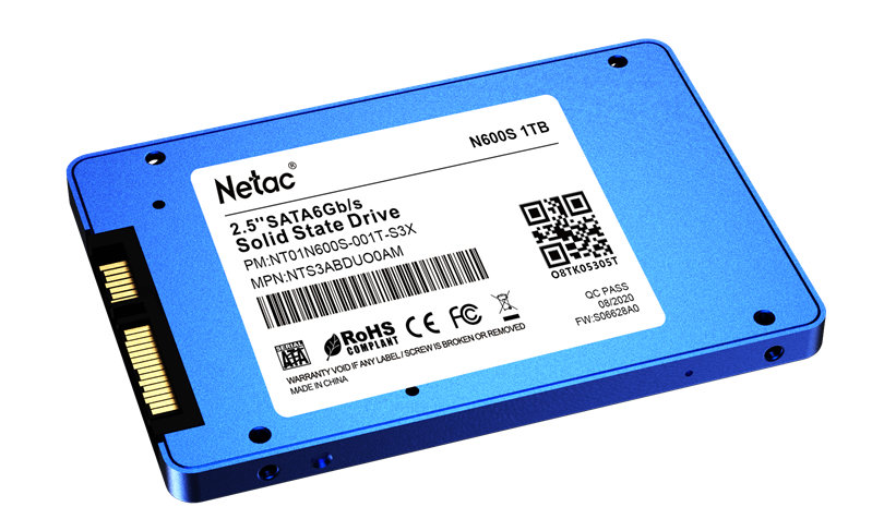 SSD накопитель Netac SSD N600S 1TB 2.5 SATAIII 3D NAND, 7mm, R/W up to 560/520MB/s, TBW 560TB, 5y wty