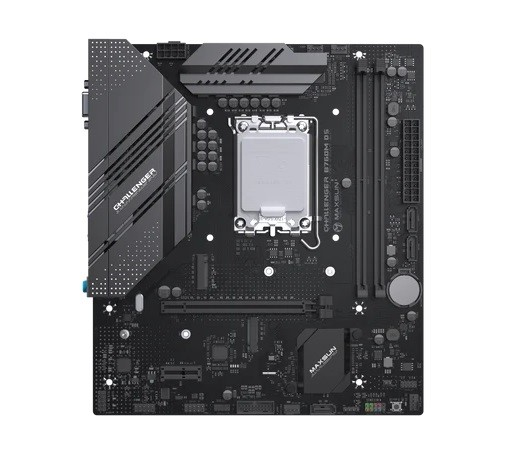 Материнская плата MAXSUN MS-Challenger B760M D5 WIFI, LGA1700, B760, 2*DDR5, 3*SATA3, 2*M.2, USB 3.2, USB 2.0, 1*PCIEx16, 1*PCIEx1, VGA+HDMI, mATX