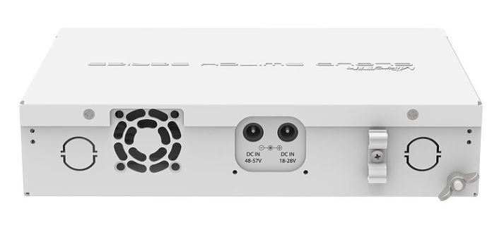 Коммутатор MikroTik Cloud Router Switch 112-8P-4S-IN with QCA8511 400Mhz CPU, 128MB RAM, 8xGigabit LAN with PoE-out, 4xSFP, RouterOS L5, desktop case, PSU