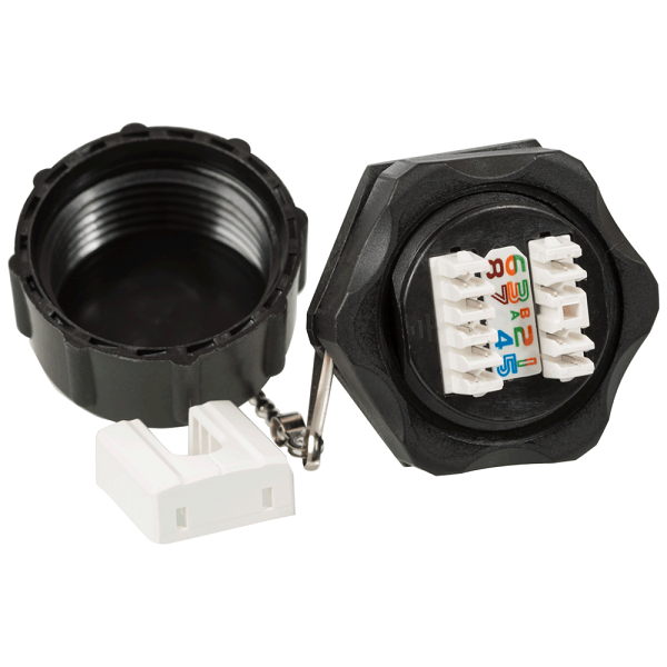  Индустриальный модуль Keystone, RJ45, экранированный, кат.6, IP68, 180 градусов