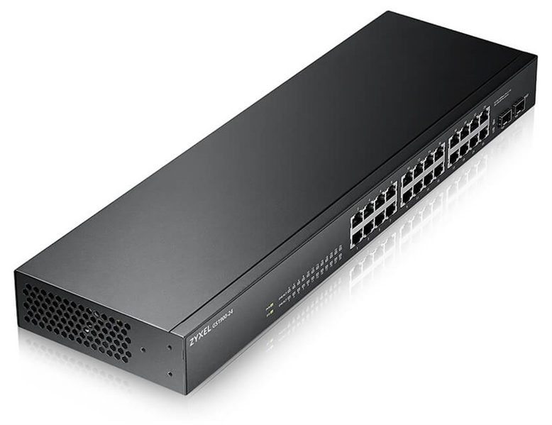 ZYXEL GS1900-24-EU0102F Smart коммутатор GS1900-24, Rack 19U, 24xGE, 2xSFP, бесшумный