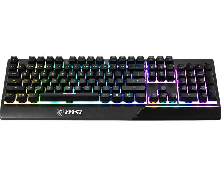 клавиатура проводная Gaming Keyboard MSI VIGOR GK30, Wired, Mechanical-like plunger switches. 6 zones RGB lighting with several lighting effects.  Anti-ghosting Capability. Water Resistant (spill-proof), Black