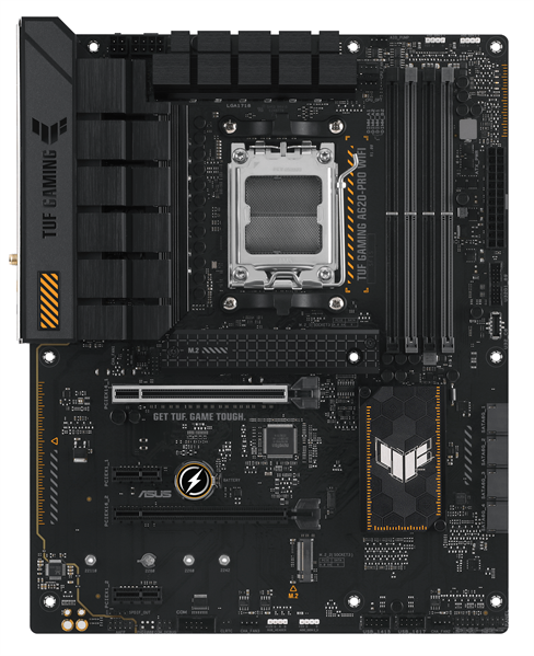 Материнская плата ASUS TUF GAMING A620-PRO WIFI, AM5, A620, 4*DDR5, 4*SATA, 2*M.2, 2*USB 3.2, 3*USB 2.0, Type-C, 2*PCIx16, 2*PCIx1, DP+HDMI, ATX; 90MB1FR0-M0EAY0