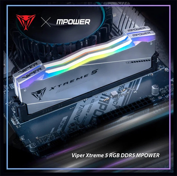 Оперативная память Patriot Viper XTREME DDR5 DIMM MPOWER 32GB 6400MHz KIT 2*16GB CL32 32-40-40-84 1.4V RGB